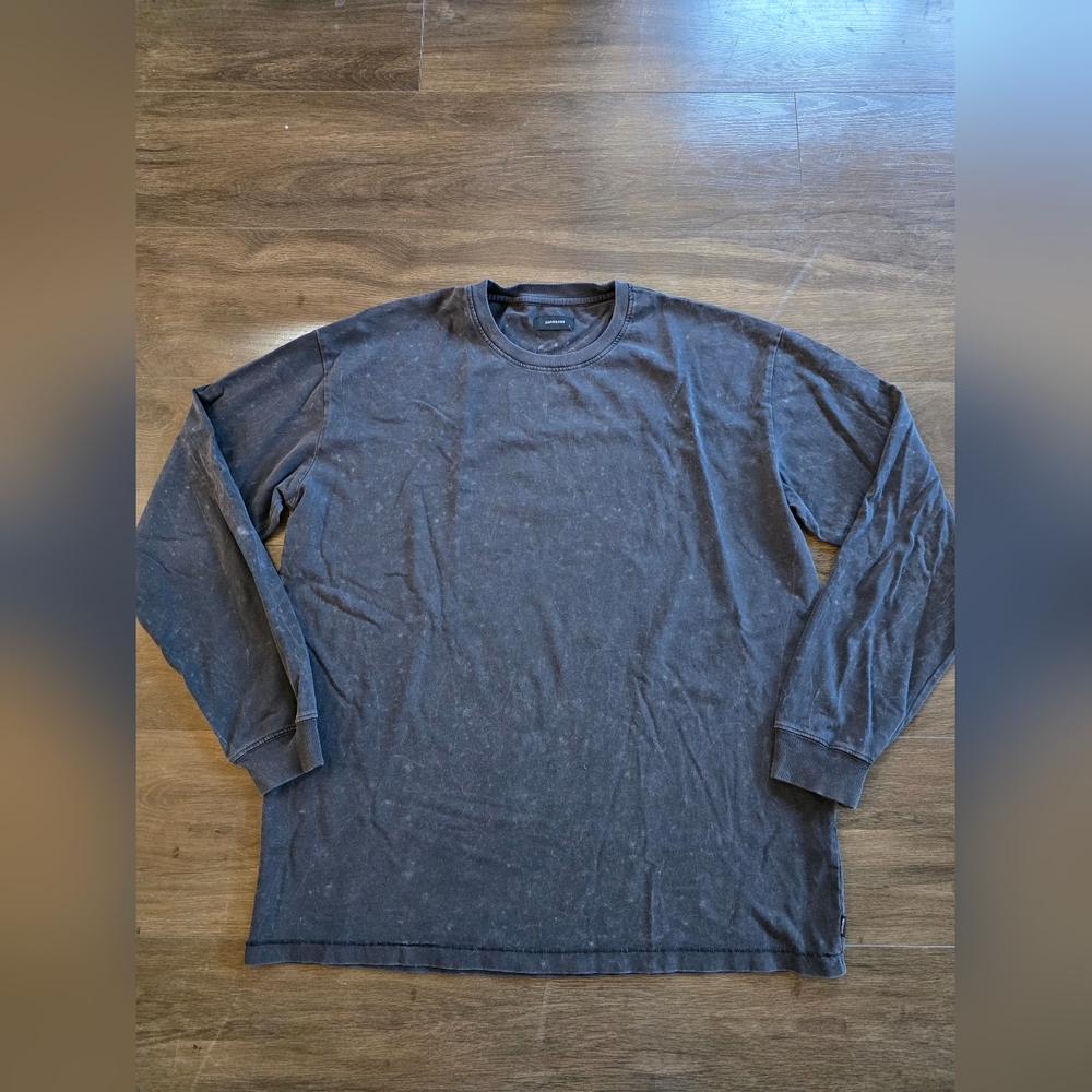 Zanerobe Vintage Charcoal Wash Mens Long Sleeve Tee Size L 100% Cotton